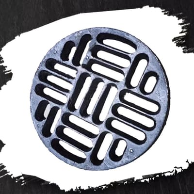 Drainagerooster Rond - Afvoerzeef Deksel - Buitenruimte Verbeteren - Robuust Gietijzer Ontwerp - 40 x 40 cm - Zwart