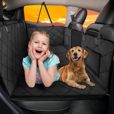 Achterbankverlenger Honden - Hondenauto Bed - Veilig Reizen - Harde Bodem - 134x63 cm - Zwart