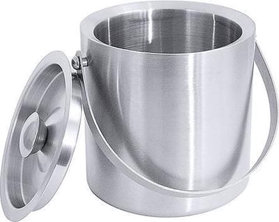 Ijsemmer dubbelwandig met deksel rvs | dubbelwandig | Inhoud: 1,75 l | Ø buiten: 15cm | H: 15cm