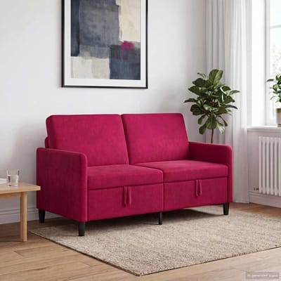 vidaXL - Sofa - met - Opbergruimte - Wijnrood - 152 - x - 78 - x - 87 - cm - Polyester