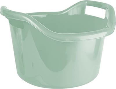 Hega Hogar Grote teil/afwasbak/kuip - kunststof - rond - handvatten - 41 x 24 cm - 14 liter - mintgroen - huishouden/schoonmaak/wasgoed