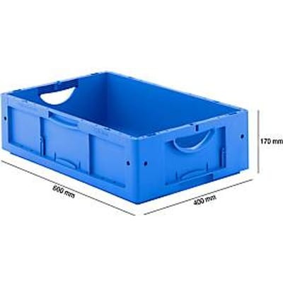 Eurobox serie LTB 6170, van PP, inhoud 30,7 l, zonder deksel, blauw