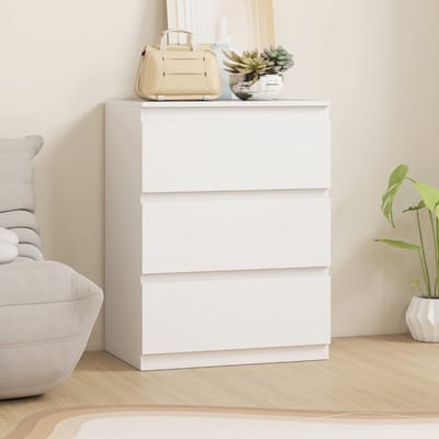 REDOM - Commode - 3 Lades - Modern - Voor Slaapkamer Of Hal - Spaanplaat - Wit