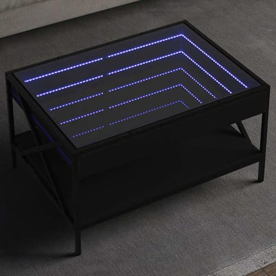 vidaXL - Salontafel - met - Infinity - LED - 70x50x38 - cm - zwart