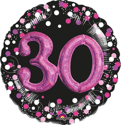 Ballon “Sparkling Pink 30” Folie Ballon 91 x 91 cm