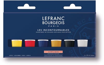Lefranc Bourgeois 300342 Fine Acrylic Set „The Must-Haves“ 6 × 20 ml | Acrylverf set voor kunstenaars & beginners