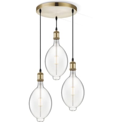 Home sweet home hanglamp Vintage brons 3L Oval - helder