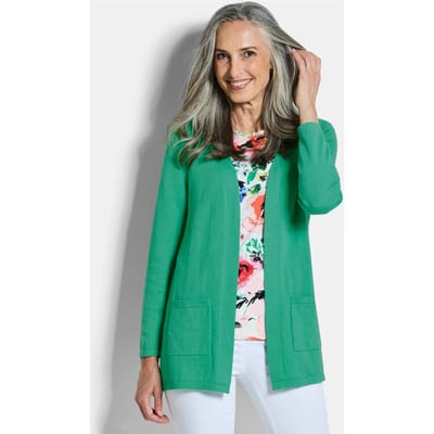Cardigan van COTTAMIRA zonder sluiting - groen - Gr. 19 van Goldner Fashion