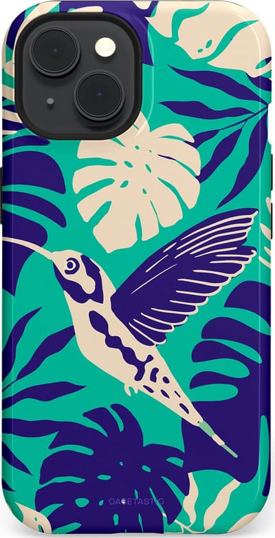 Casetastic Hoesje Geschikt voor Apple iPhone 15 Magsafe - Stijlvolle Beschermende Duo-layer Case - Paradijs Kolibrie