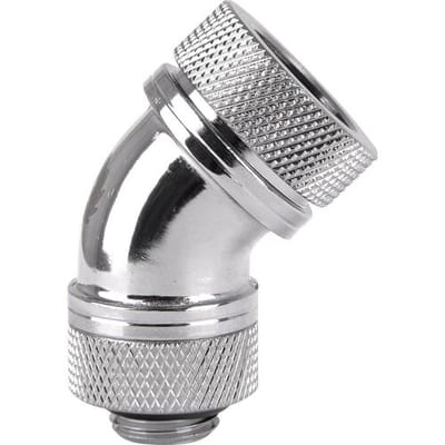 Thermaltake Pacific G1/4 PETG Tube 45-Degree Compression 16mm OD – Chrome Waterkoelinghoekverbinder