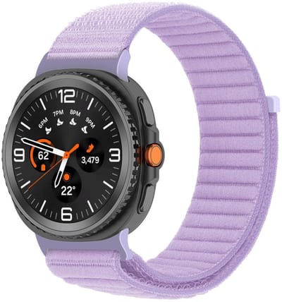 Nylon bandje - geschikt voor Samsung Galaxy Watch 8 (40mm) / Galaxy Watch 8 (44mm) / Galaxy Watch 8 Classic - klittenbandsluiting - lavendel