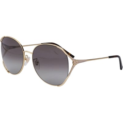 Gucci Monture Ronde en Métal Lunettes de Soleil Ovales Lunettes de Soleil Femme GG0650SK-002 Dust Bag+Eyeglass Case (Random Color) gray