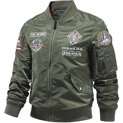 Veste brodée d'astronaute spatial Veste de pilote Air Force Top Ma1 Veste de vol pour homme XXXL vert