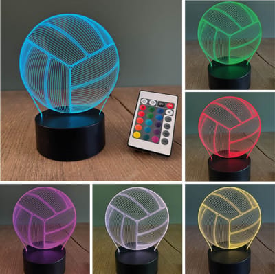 Klarigo® Nachtlamp – Volleybal - Sport - Beachvolleybal - 3D LED Lamp Illusie – 16 Kleuren – Bureaulamp – Nachtlampje Kinderen – Creative lamp - Afstandsbediening
