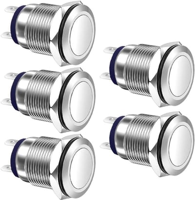 Waterdichte Drukknop Vergrendeling 12mm voor 12V/24V/110V/250VAC