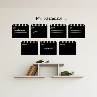 Schoolbordsticker - uitwisbare zelfklevende muurstickers - WEEKELIJKS - 55x35cm