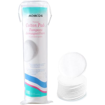 100 stuks Zachte en Ademende Ronde Make-up Verwijderingspads, Dubbelzijdige Gestructureerde Pads, Gebruikt voor Dagelijkse Gezichtsreiniging wit