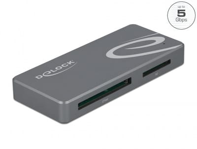 Delock USB Type-C™ Card Reader for CFast and SD memory cards + USB Hub with Type-A and USB Type-C™ port