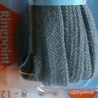 1 paar smalle platte donker grijze schoenveters 90 cm lang van het kwaliteitsmerk Ringpoint type 60 Small Flat 100% katoen