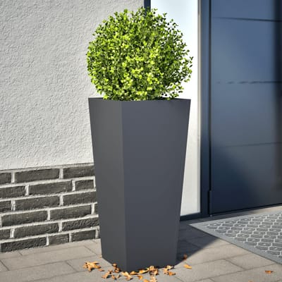 vidaXL - Plantenbakken - 2 - st - 35x35x75 - cm - staal - antracietkleurig