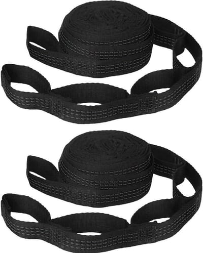Hangarriemen Set - Boomriemen - Buiten Ontspannen - Sterk Nylon Materiaal - 2 Meter Lengte - Zwart