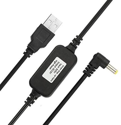 Dailygoody - USB 5V naar DC 12V Stroomkabel - Voedingskabel voor Spot en Nieuwe Echo - Zwart - Compatibel met 4,0 mm x 1,7 mm aansluiting - Ideaa