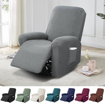 Stoelhoes Set van 4 Stuks - Stretch Stoelbeschermers van Velvet voor Relaxstoelen met Opbergzakken voor Kinderen en Huisdieren