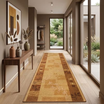 FLOORDIREKT Tapijtloper Akzent - Keukenloper - Vloerkleed - Modern & Eenvoudig te Onderhouden - Beige - 67 x 100 cm