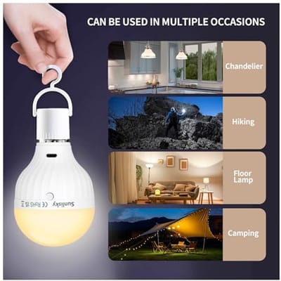Oplaadbare Gloeilamp met Afstandsbediening en Timerfunctie - Dimbare LED Lampen voor Binnen en Buiten