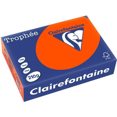 Clairefontaine Trophée Intens, gekleurd papier, A4, 210 g, 250 vel, kardinaalrood