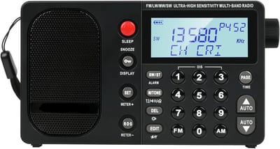 Radio - Draagbare Radio - met Radiochips - Automobielkwaliteit - Kortegolf - Datasysteem - RBDS/RDS - Antenne Demper - Antenne Schakelaar - AMP - 1000 Presets - Toonschakelaar - 60dB - 13.4 x 7.6 x 3 cm - Zwart