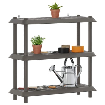 vidaXL - Plankenunit - 3-laags - 100 - x - 40 - x - 96 - cm - PP - Lichtgrijs