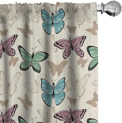ABAKUHAUS – Veelkleurige gordijnen 2x75x175 cm – microvezel – halfdonkerend