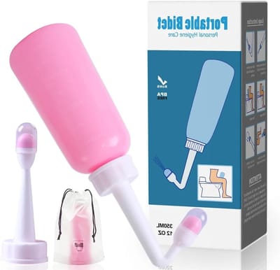 Postpartum Zorgfles - Draagbaar Reisbidet - Persoonlijke Hygiëne - Omgekeerd Ontwerp - 350ML - Roze