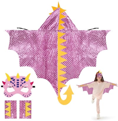 Aomig Dinosaur Cape, Dinosaur Carnival Cloak, Children's Cosplay Carnival Costume Cloak met masker, Dinosaur Cape voor rollenspel, Halloween-themafeest, verjaardagsfeestje, maskeradekostuums