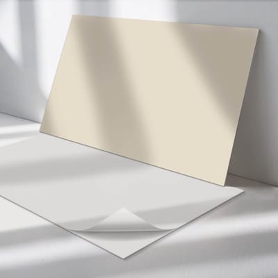 Wallfluent Vinyl Wandpaneel - Kleur beige Zelfklevende Wandbekleding - 100 cm x 50 cm - Romig Vinyl Wandpaneel - 1 stuk - Rechthoekig Wandbekleding Vinyl - Patroon Wandpaneel - Wandpaneel PVC - Wandpaneel Keuken en Badkamer