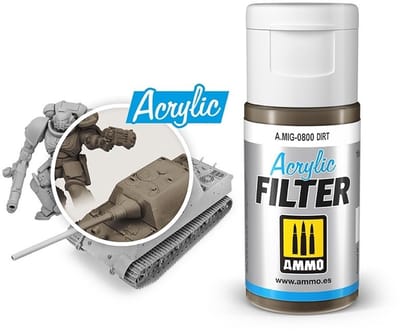 AMMO by Mig Jimenez Modelbouwdecoratie - MIG 0800 Acrylic Filter Dirt - 15ml Effecten potje