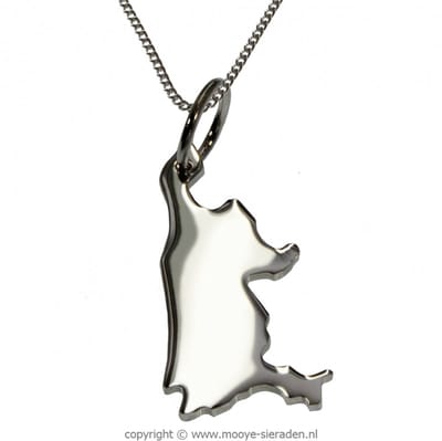 Zilveren Provincie Noord Holland ketting hanger