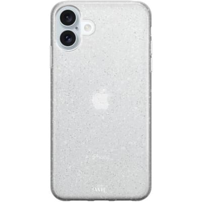 xoxo Wildhearts siliconen glitter hoesje - Sparkle Away Transparant - Siliconen hoesje geschikt voor iPhone 16 - Shockproof case met glitters - Glitter hoesje Transparant