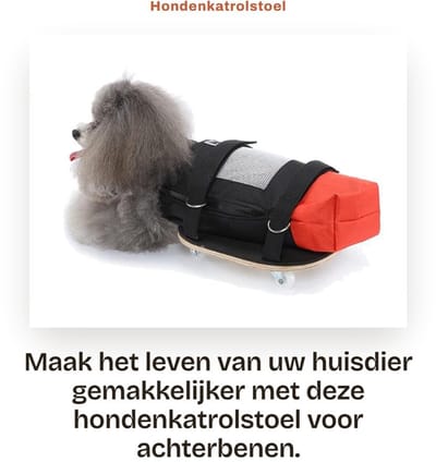 Dailygoods- Hondenkatrolstoel voor Achterbenen - Huisdierloopscooter met Stille Wielen - Hondenaanhangertas - Oxford-stof - Geschikt voor 2-3,5 kg - Beschermt Ledematen - Huisdierrolstoel