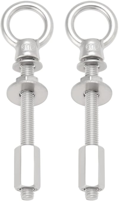 JHUBERS- Ringbouten M8x80mm - 316 Roestvrij Staal - 2x Oogbouten - 2x Grote Sluitringen - 2x Kleine Sluitringen - 2x Moeren