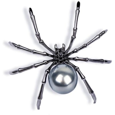 Nieuwe Vintage Spider Pearl Broche Pins Koreaanse Mode Insect Revers Pins Corsage Badge Sieraden Geschenken Voor Vrouwen En Mannen Accessoires white
