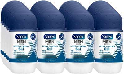Sanex Men Active Control Anti Transpirant Deodorant Roller 50 ml - Voordeelverpakking 24 stuks