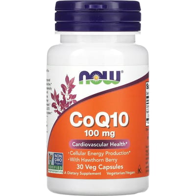 Now Foods CoQ10 100mg with Hawthorn Berry (30 vcaps) Unflavoured - Vitaminen, mineralen & gezondheid - Enzymen
