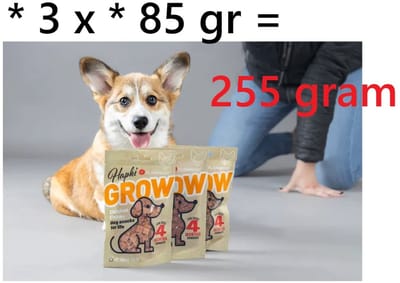 * 3 x * Flamingo hapki - grow chicken -vanaf 4 maanden voor pups - 85 gr x 3 = 255 gr - gezond en lekker