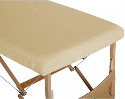 HABYS® Badstof Hoeslaken Massagetafel Beige – Zonder uitsparing – Geschikt voor massagetafels met lengte 180 tot 185 cm – 63 tot 71 cm breedte