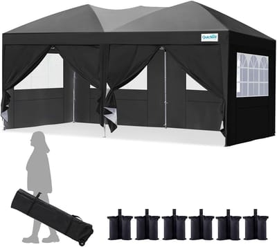 Vouwpaviljoen - Pop-up tent - Feesten buiten - Inclusief 6 zijwanden - 3 x 6 meter - Blauw