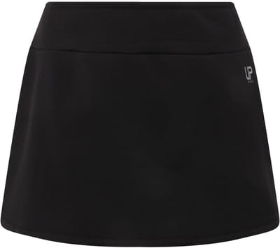 Ulla Popken - Dames - rok voering van imitatievacht elastische band high waist - Zwart - Maat 50+
