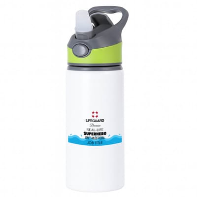 Hacebo® - 'S werelds beste badmeester waterfles met rietje groen - Badmeesters - s werelds beste badmeester - cadeau badmeester - zwemmen - zwemdiploma - cadeau - kado - gift - geschenk - vaderdag - lifeguard - water fles - 650ML