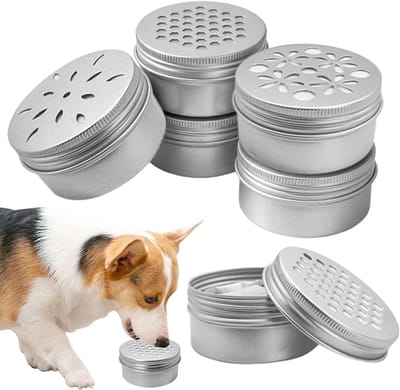 Geurtrainingsset Honden - Snuffelboxen - Geurdetectie Training - Bijtbestendig Metaal - 6 Stuks - Zilver